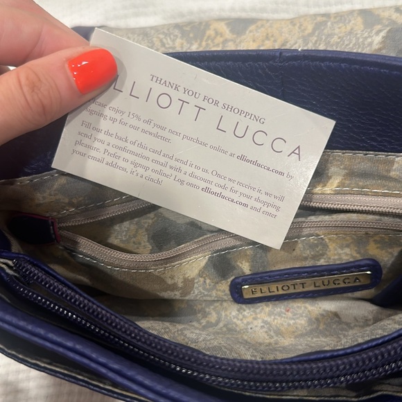 Authentic Leather Elliott Lucca Purple bag NWT